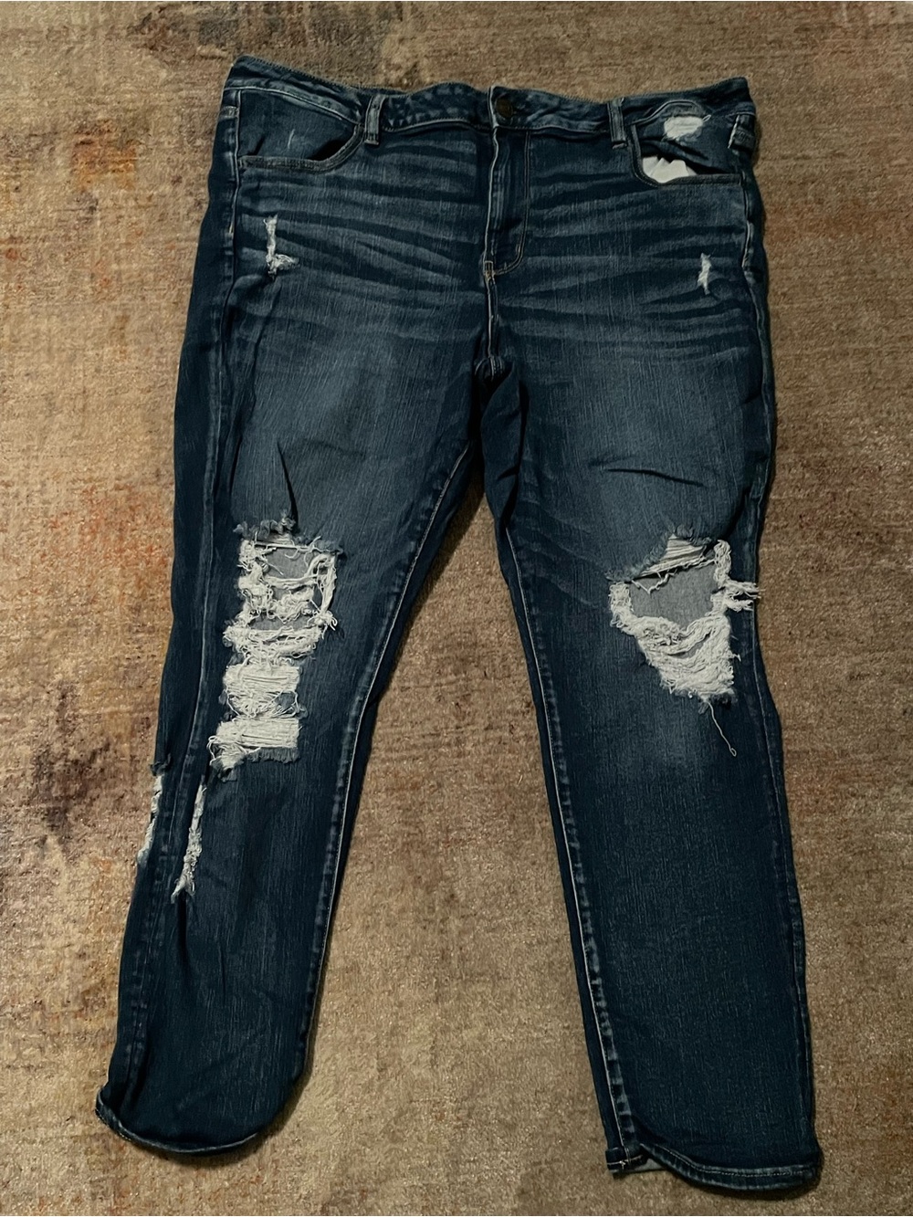 American Eagle Outfitters Dark Blue Distressed Women’s Jeggings Size 22 reg